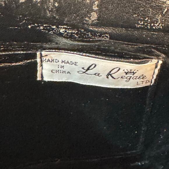 Vintage Handmade Mesh Metal Purse‎ Black Gold Whimsigoth Glam Coquette Girl - Picture 7 of 14